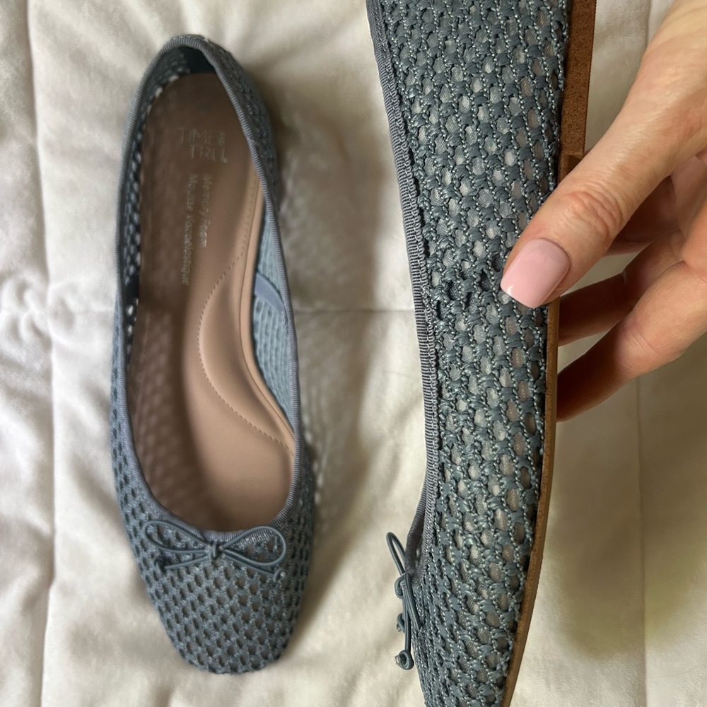 NWOT SIZE 10 Women's Blue Ballet Flats Time and Tru